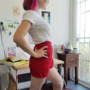 LAST CHANCE Red Retro Vintage High Waist Shorts
